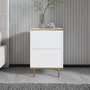 Hanah Home Mesilla de Noche, White, Gold - Elegante y Funcional, 40x60x35 cm